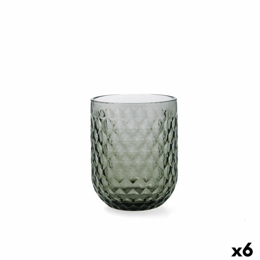 Vesilasi 260 ml harmaa, kuvioitu lasi, astianpesukoneen kestävä - 6 kpl