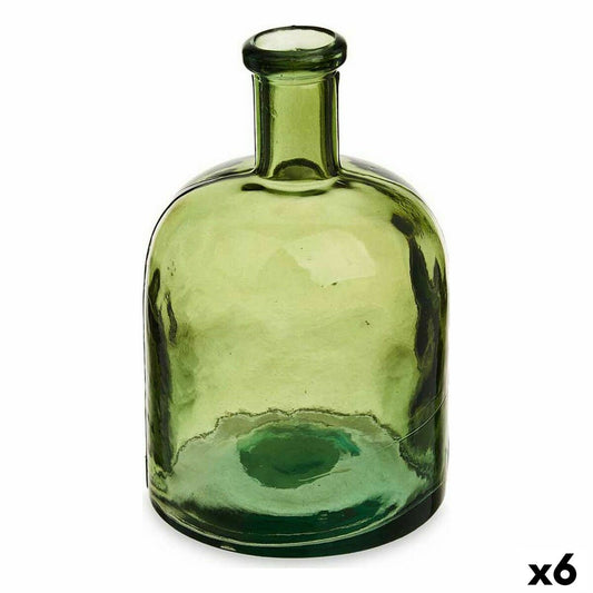 Vihreä koristepullo, kierrätetty lasi 2,25 l 15 x 23,5 x 15 cm sisustus, 6 kpl