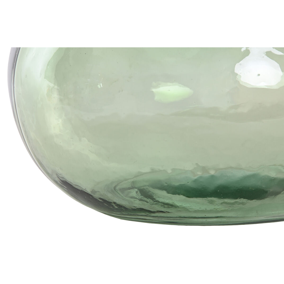 Vihreä lasimaljakko, kierrätyslasi 31 x 31 x 32 cm, pallomainen sisustusmaljakko