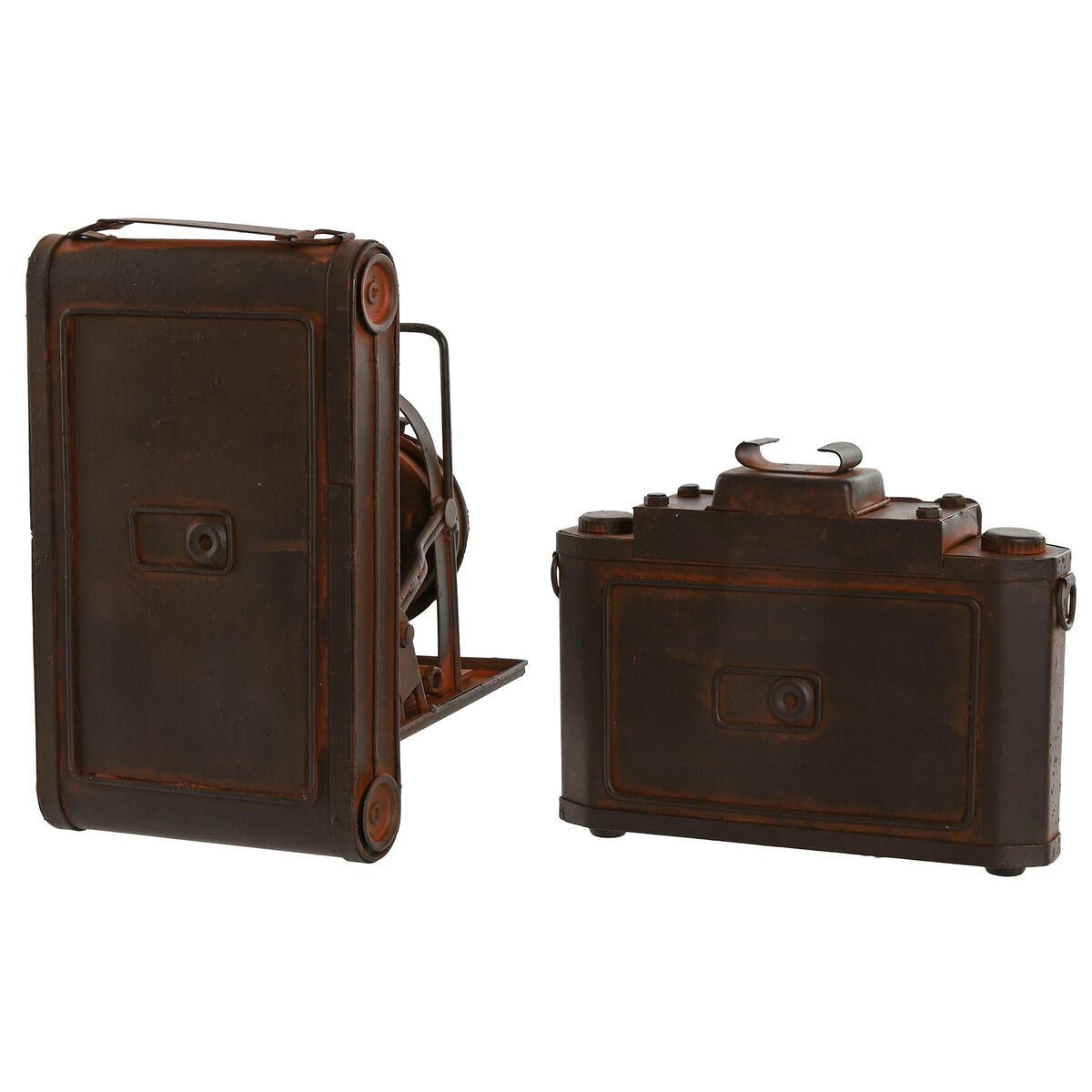Koristekamera vintage, pronssi 2 kpl - retro kamera 18 × 13,5 × 14 cm