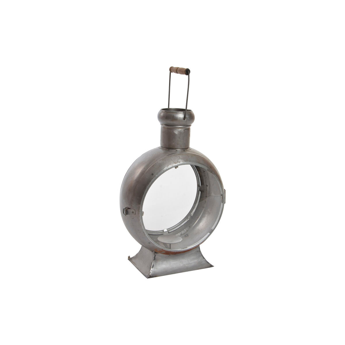 Lyhty vintage, vanhahtava viimeistely, hopeinen metalli & kristalli 37×22×55 cm