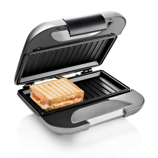 Voileipägrilli 750 W, musta/harmaa – kompakti sandwichgrilli pienikokoinen