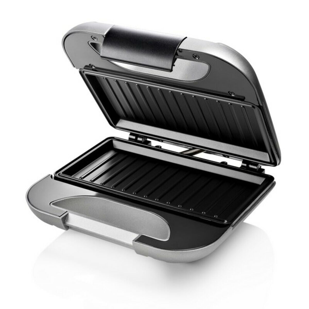 Voileipägrilli 750 W, musta/harmaa – kompakti sandwichgrilli pienikokoinen