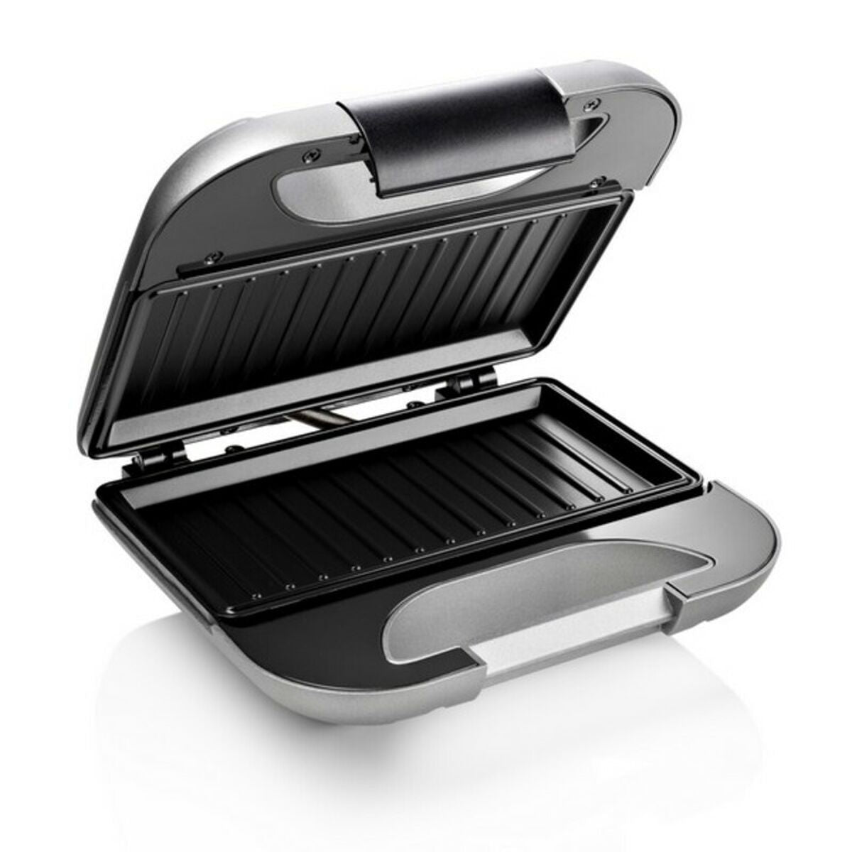 Voileipägrilli 750 W, musta/harmaa – kompakti sandwichgrilli pienikokoinen
