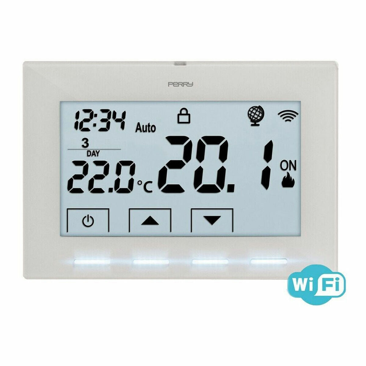 WiFi-termostaatti ajastin 4,7" LCD, langaton lämmitykseen, ohjelmoitava valkoinen